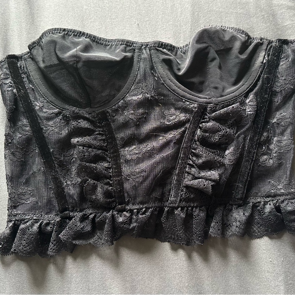 Black Lace Bustier Top